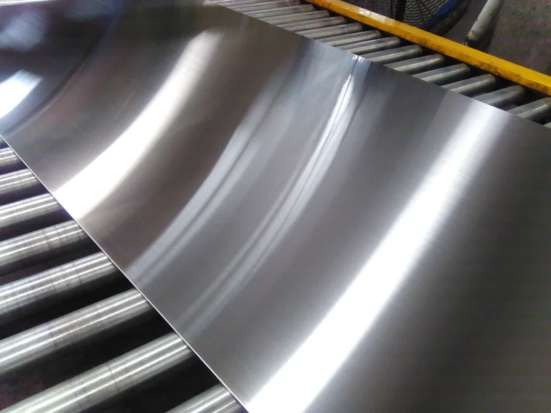 316 BA stainless steel sheet on a roller table