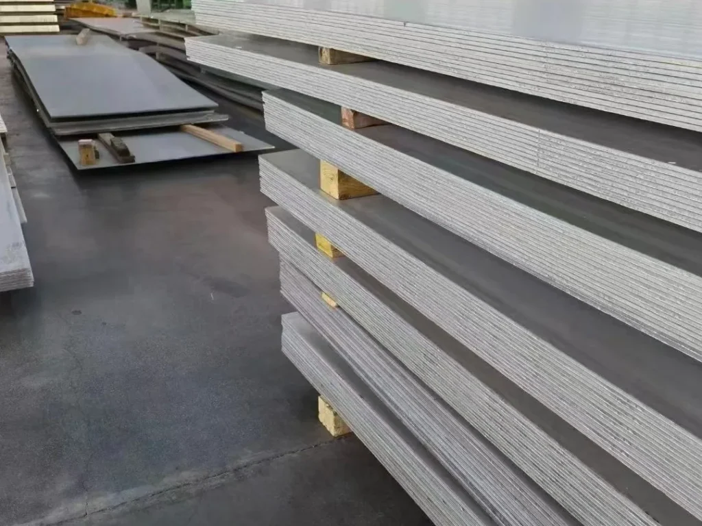 Thick 316 stainless steel plates stacked