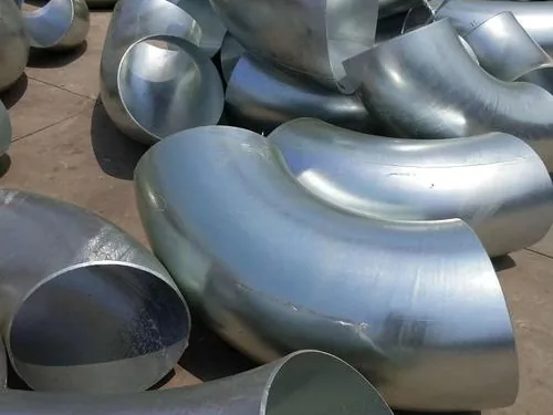 Bent galvanized pipe elbows