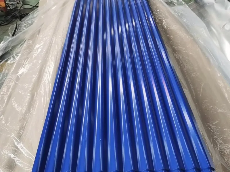 Blue corrugated PPGI sheets