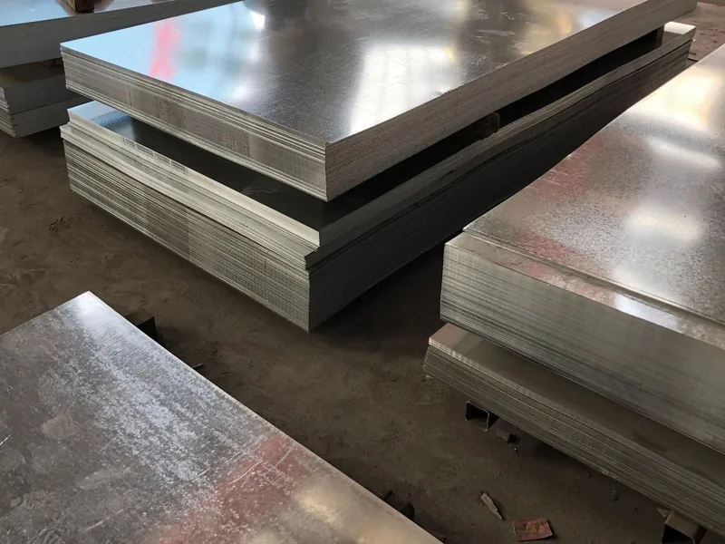 Hot-dip galvanized sheet on hot rolled base, stacked in the warehouse