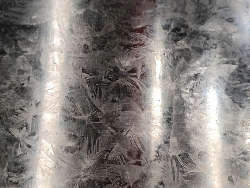 Spangled Galvanised Steel close-up
