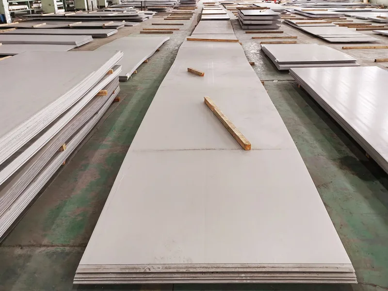 Flat stainless steel plates after cutting