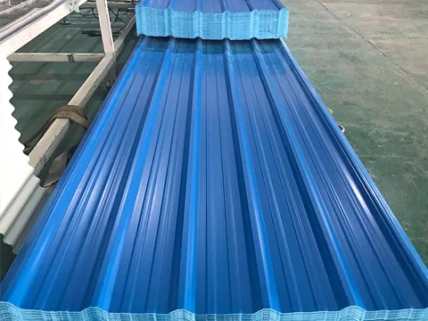 Blue trapezoidal PPGI roof sheets